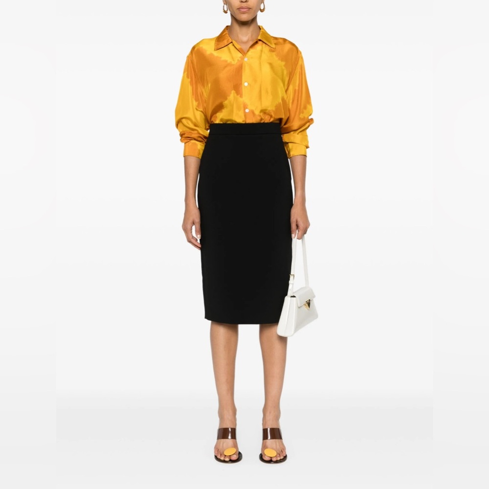 Max Mara Lubiana black pencil midi skirt size 36 IT